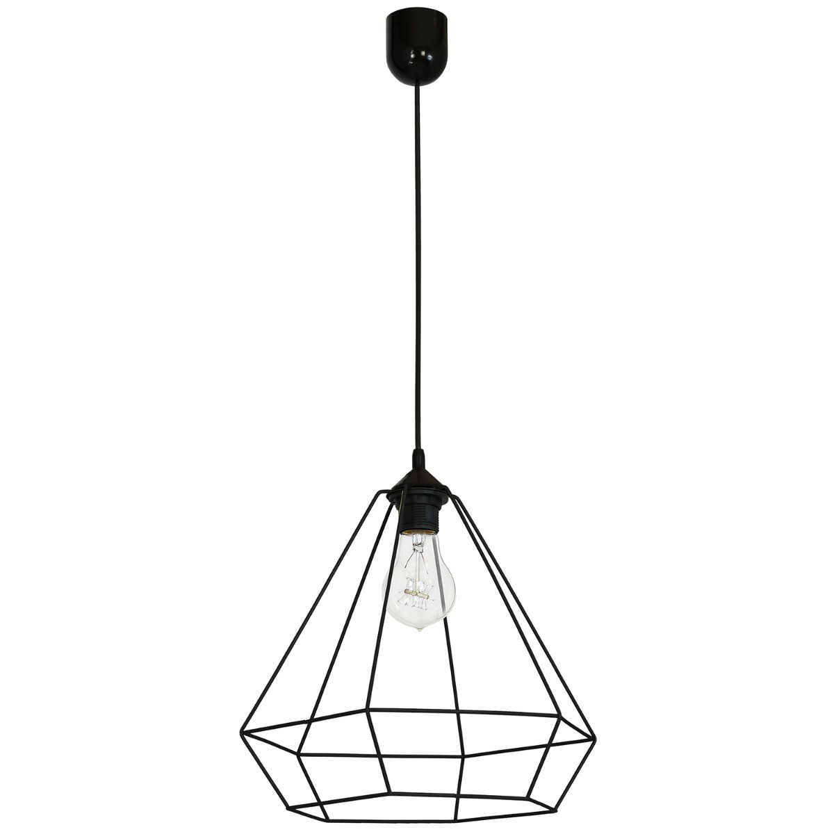 Lampa wisząca czarny matowy Alma 1xE27x15W wym: 90x35x35 cm Luminex