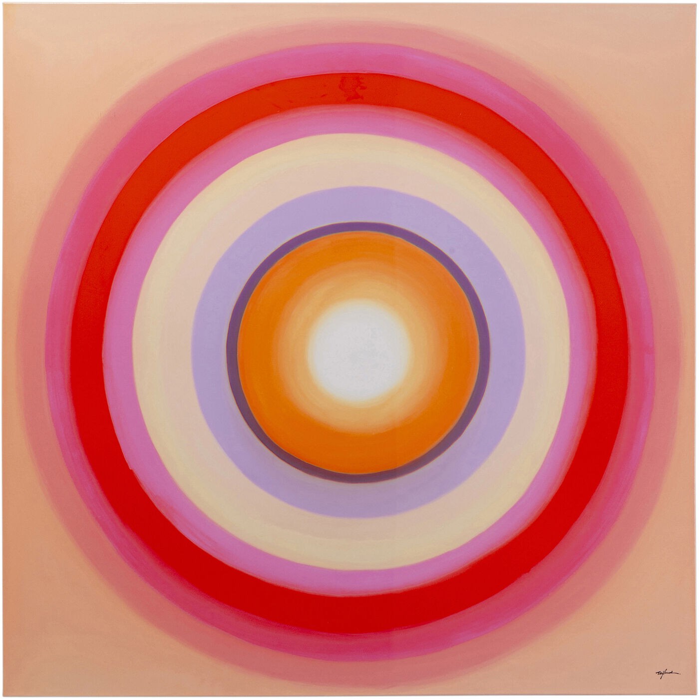 Kare Design Schilderij Tendency 120x120cm cirkels roze
