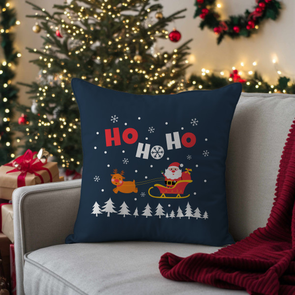 Świąteczna poszewka na poduszkę HOLLY JOLLY 45x45 HO HO HO