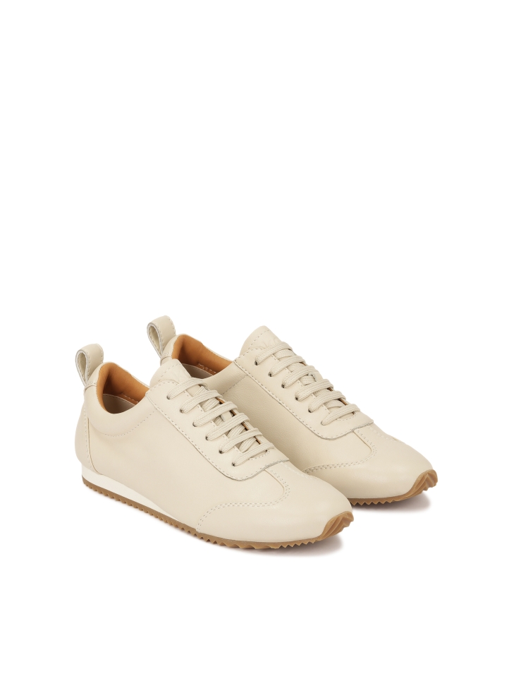 Lace-up sneakers in off white color