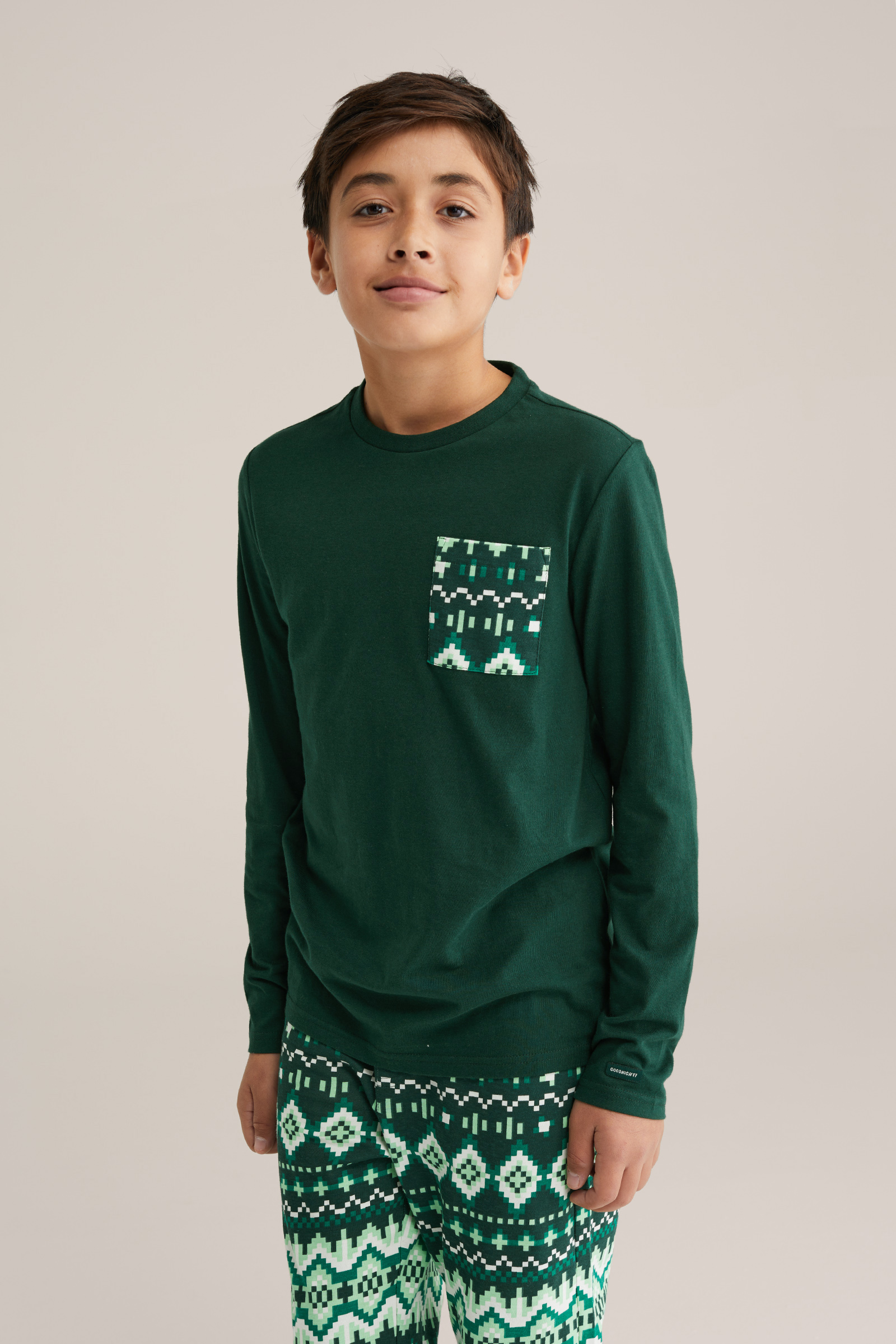 Jongens pyjama met kerstprint