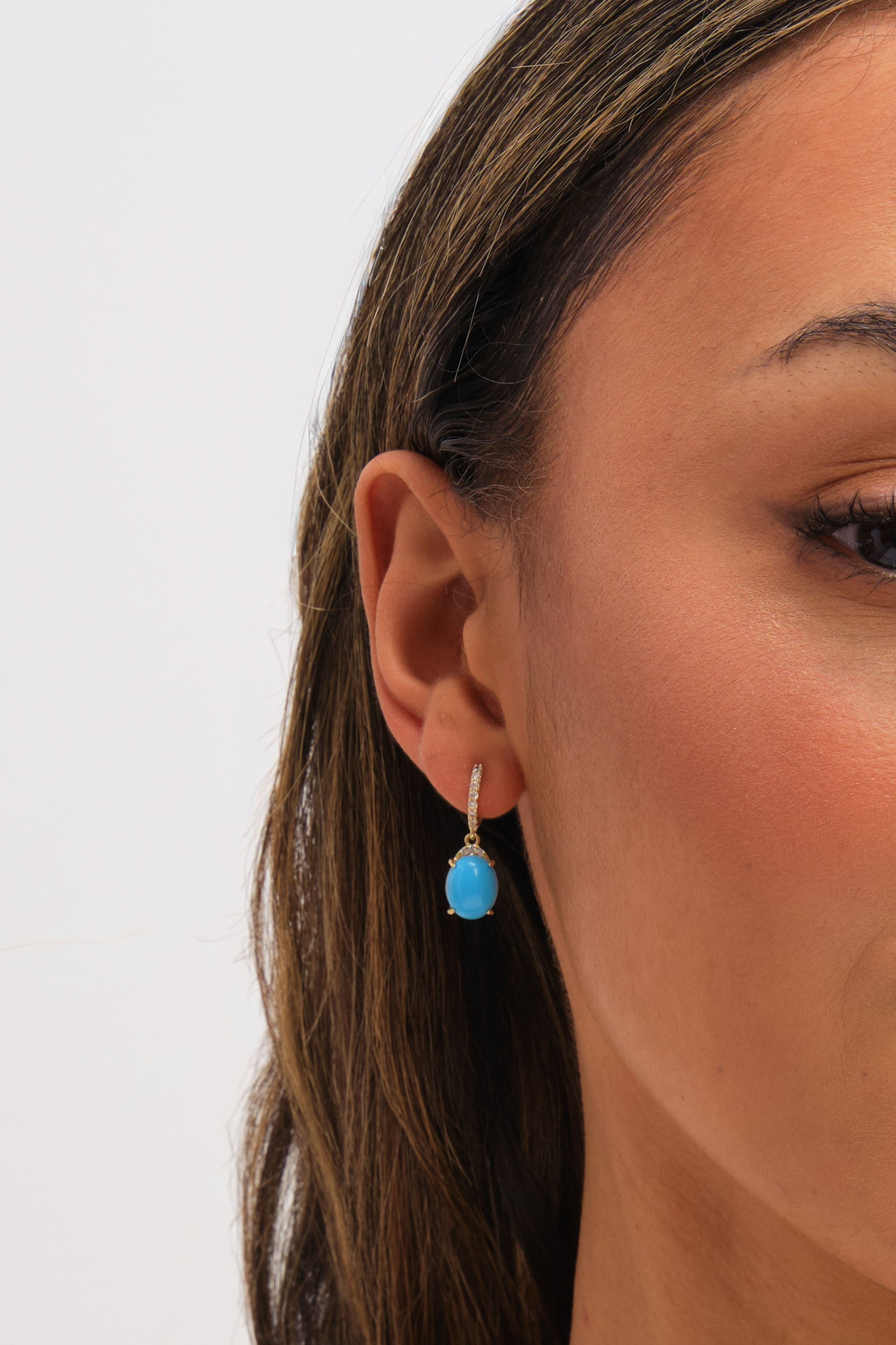 Jon Richard Gold Plated and Turquoise Stone Earrings