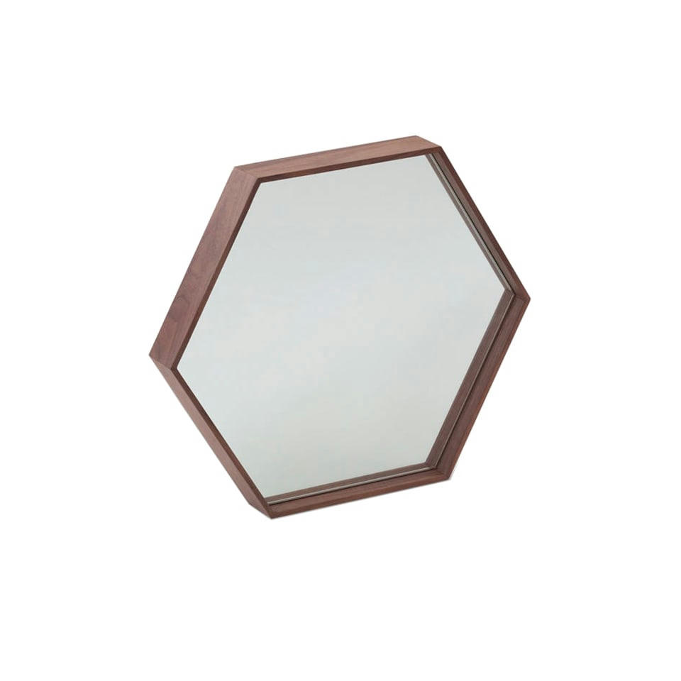 - Miroir avec cadre effet bois noyer