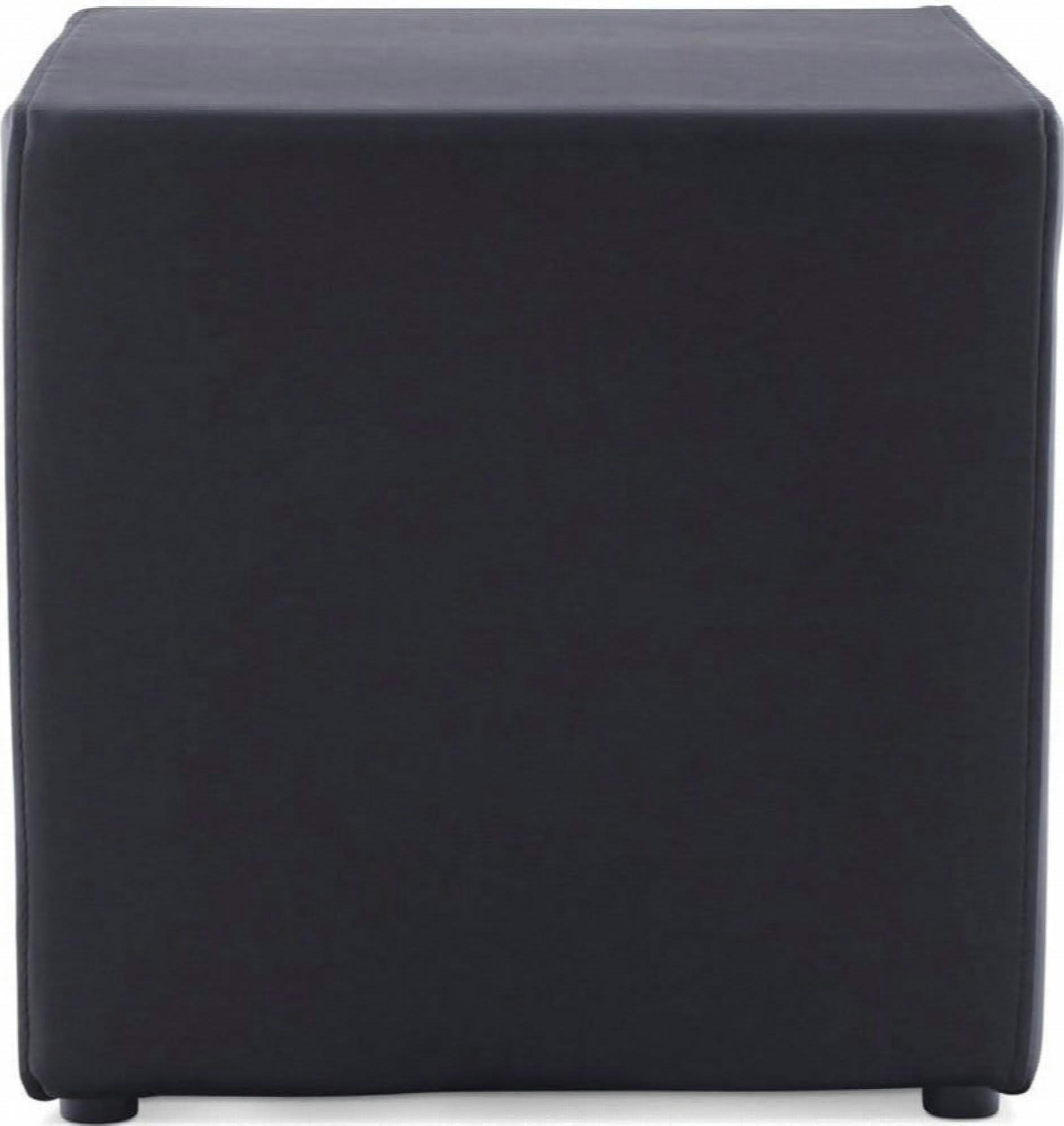 RUBIK - Pouf Simili Noir H. assise 41 cm rembourré