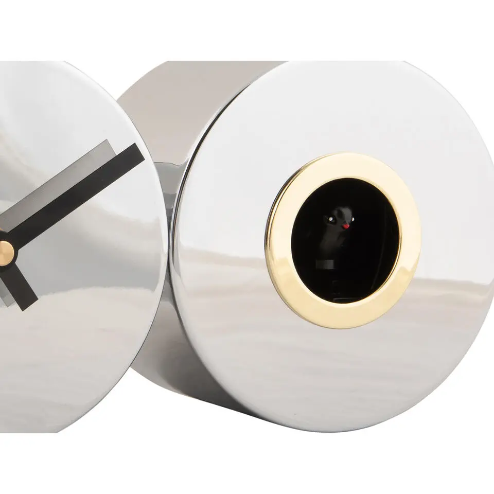 Karlsson - Wandklok Duo Cuckoo Plated - Chrome plated