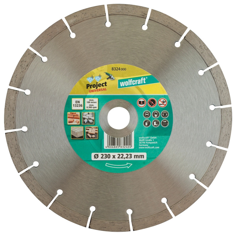 Disque à tronçonner Project Universal en diamant Ø 230 mm WOLFCRAFT