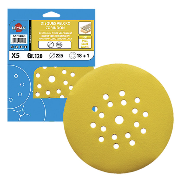 DISQUE AUTO-AGRIP. 6 1 TROUS D225 GR150 CORINDON - 4423715 - LEMAN