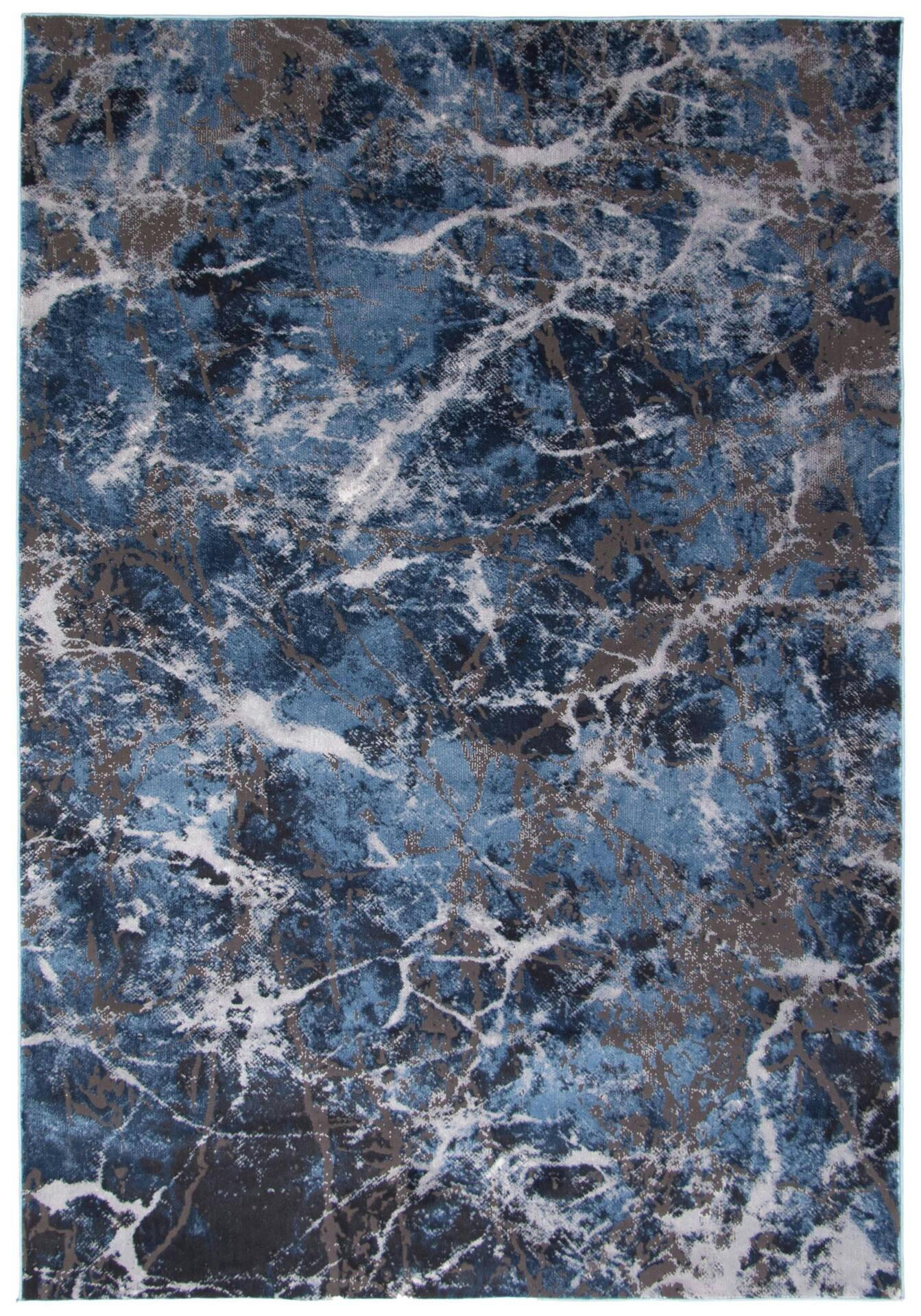 ECARPET Marble Indoor Area Rug, Blue, Assorted Sizes