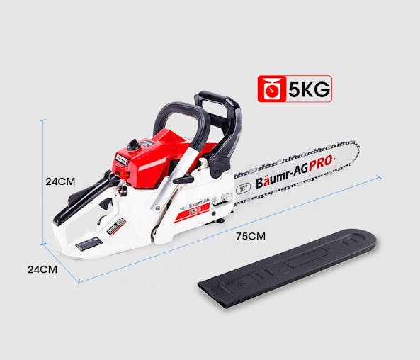 NNEMB 38CC Petrol Commercial Chainsaw 16 Bar E-Start 3.2HP Pruning Chain Saw