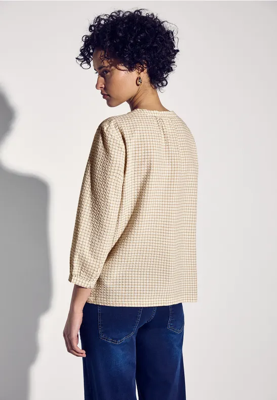 Karierte Seersucker Bluse