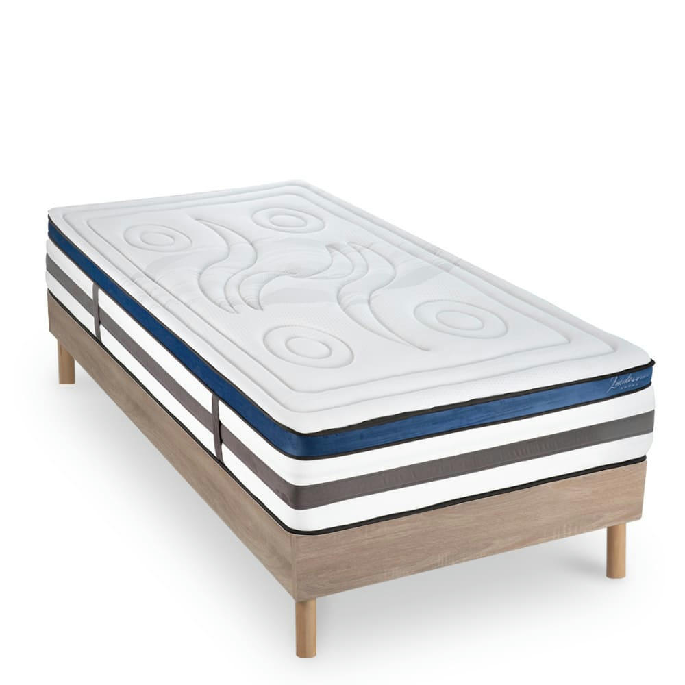 QUINTESSENCE - Ensemble Matelas à Mémoire de forme h30cm et sommier bois 90x200