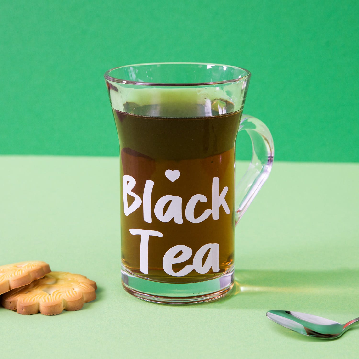 Tazza tè in vetro 230 ml scritta Black Tea