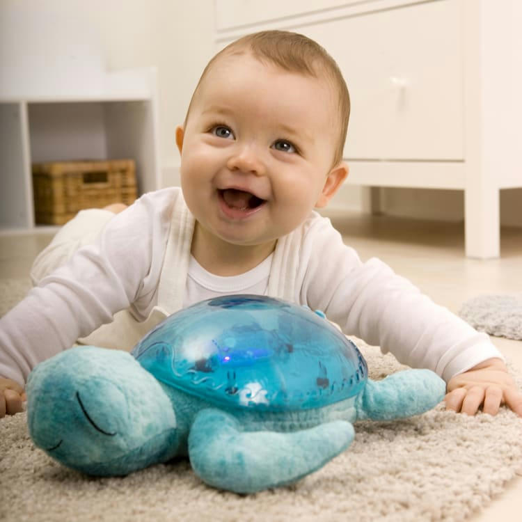 - Veilleuse peluche tortue tranquille bleu turquoise