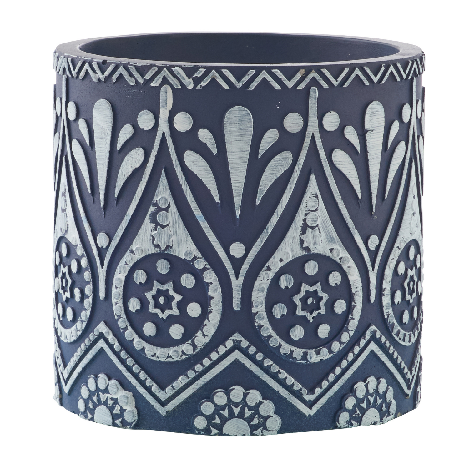 J-Line kaars - Citronella - keramiek - blauw/wit - large
