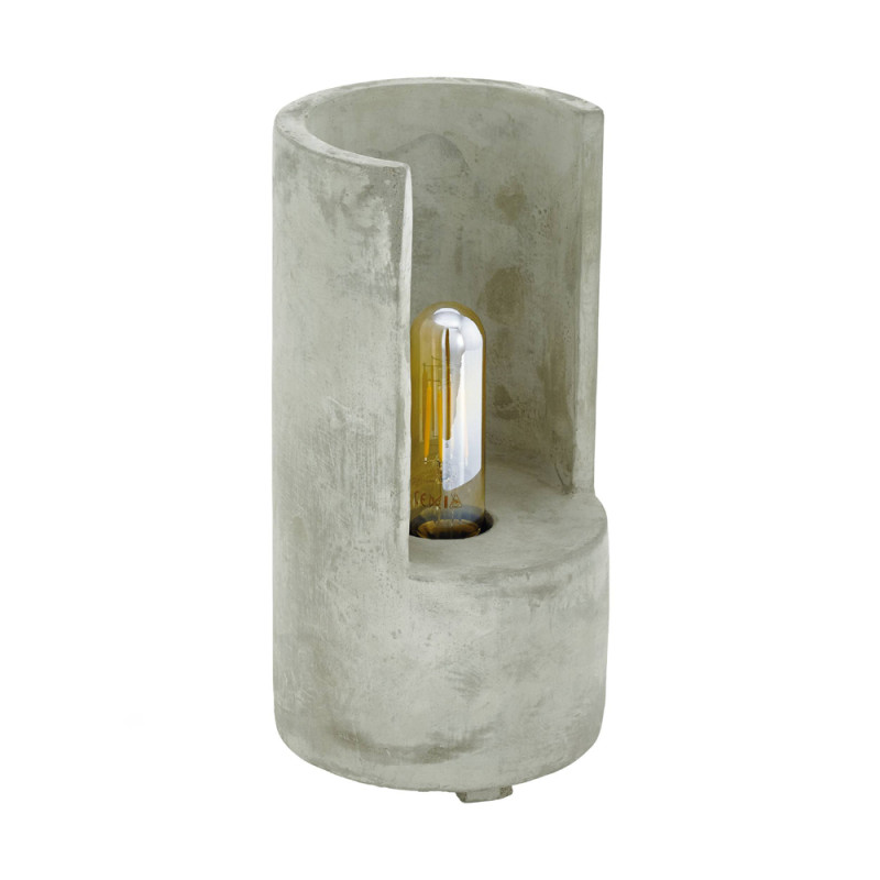 Lampe de table Lynton grise Ø 14 cm E27 60 W EGLO