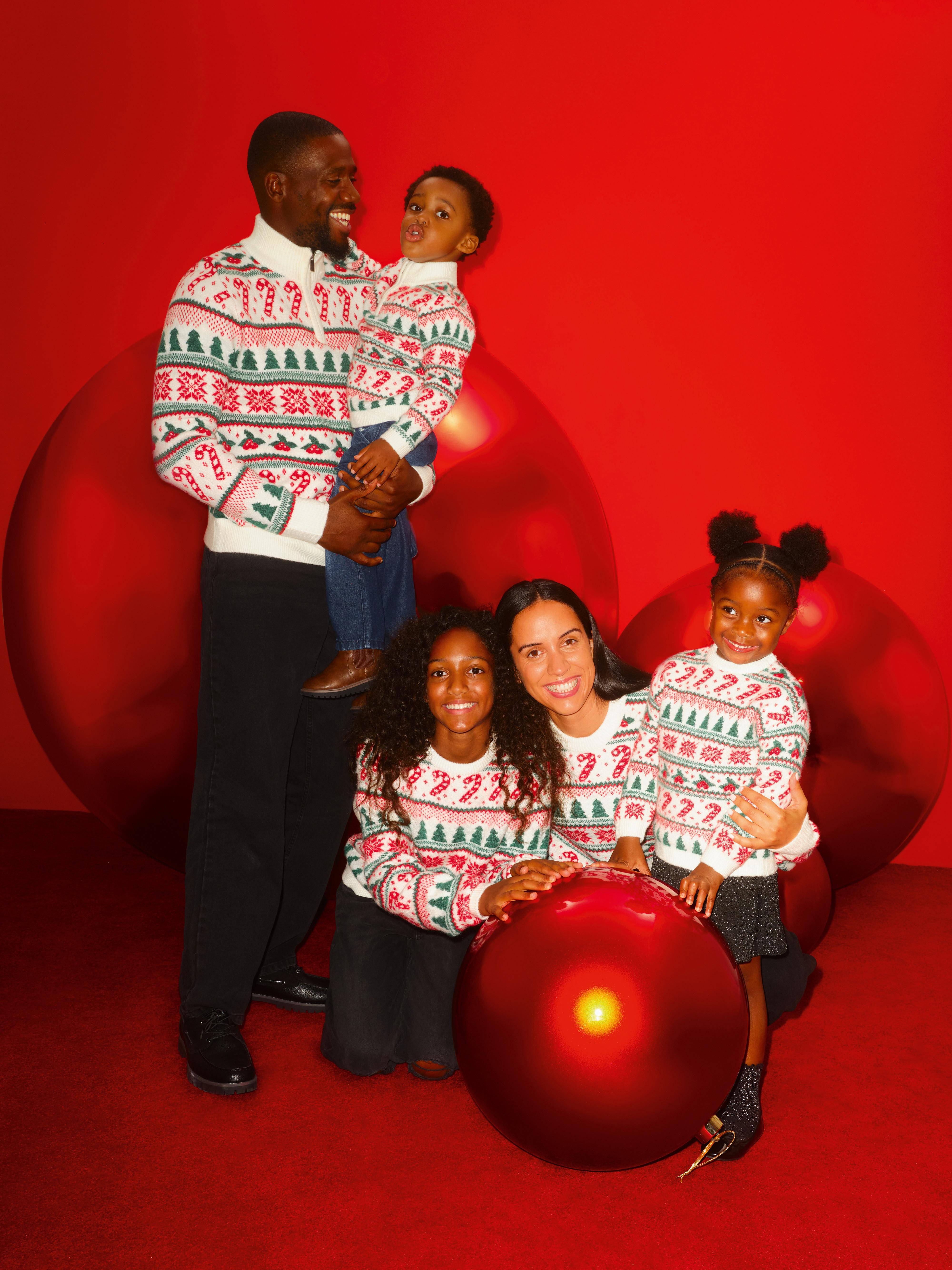 1.5-7yrs | Kid's Candy Cane Fair Isle Family Christmas Sweater