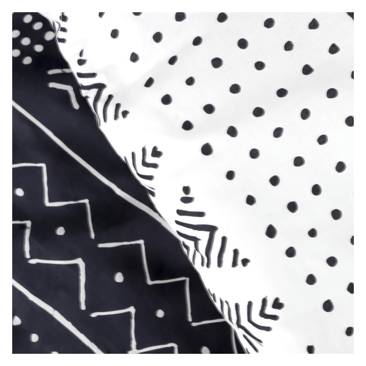 MAWIRA - Parure de lit zippée 2 personnes imprimé en Coton Blanc 260x240 cm