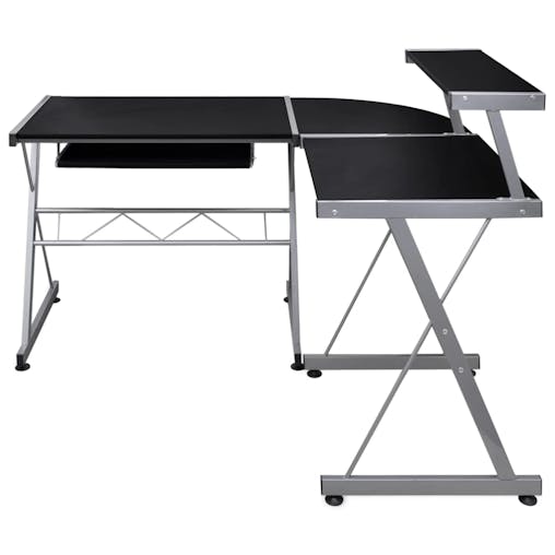 NNEVL Corner Computer Desk Black 132x112x99 cm Engineered Wood