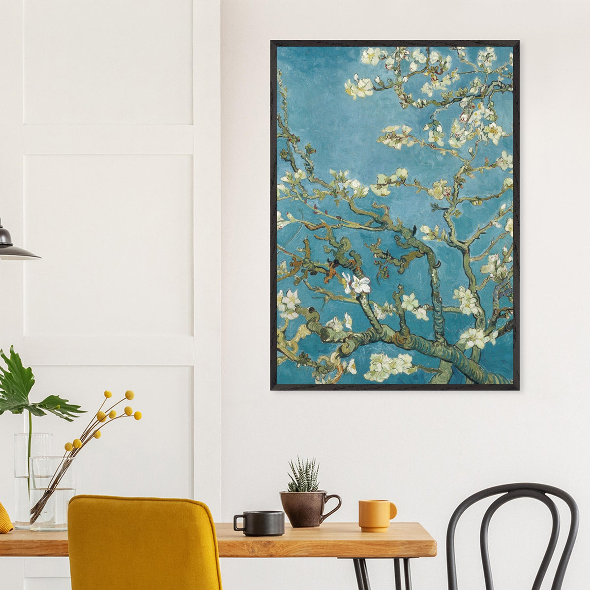 Artfulprints Poster Vincent van Gogh - Amandelbloesem  - 70x100 cm - Blauw