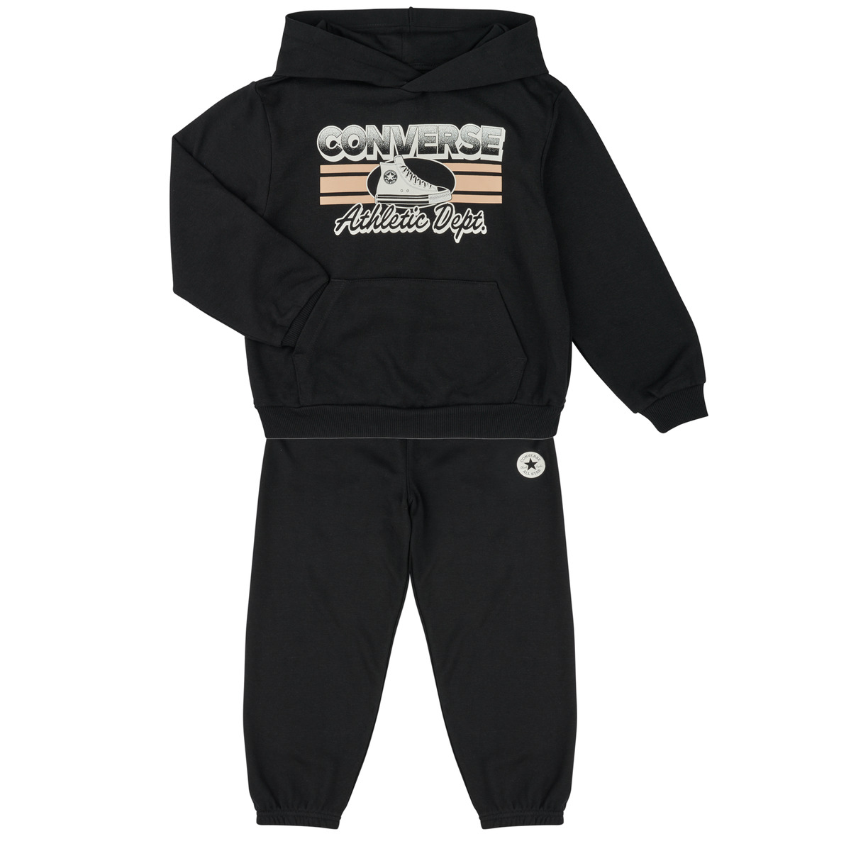 Converse - CHEST STRIPE W SNKR GFX PO SET - Black