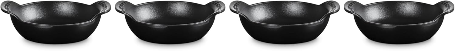 Le Creuset Enameled Cast Iron Gourmand Collection Set of 4 Mini Round Braiser,.3 qt., Matte Black