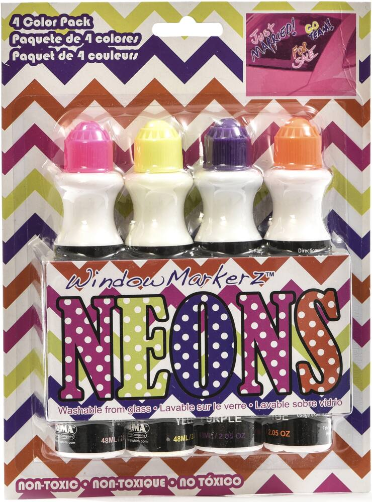 Chroma Window Markerz Neons, 4-pk