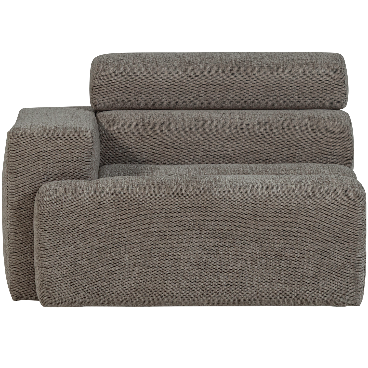 WOOOD 1-zits element bank arm links Novi - Polyester - Grijs Melange - 86x109x113