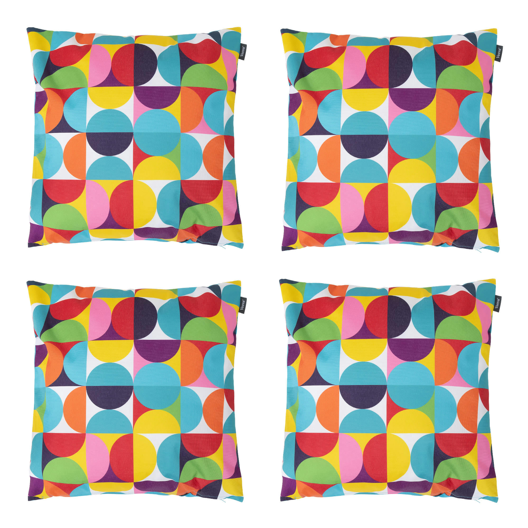 - Lot de 4 coussins d'extérieur multico/cercles 43x43