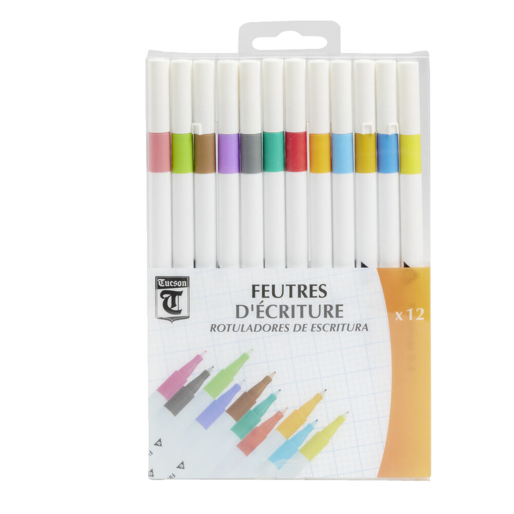 Lot de 12 feutres d'écriture pointe fine