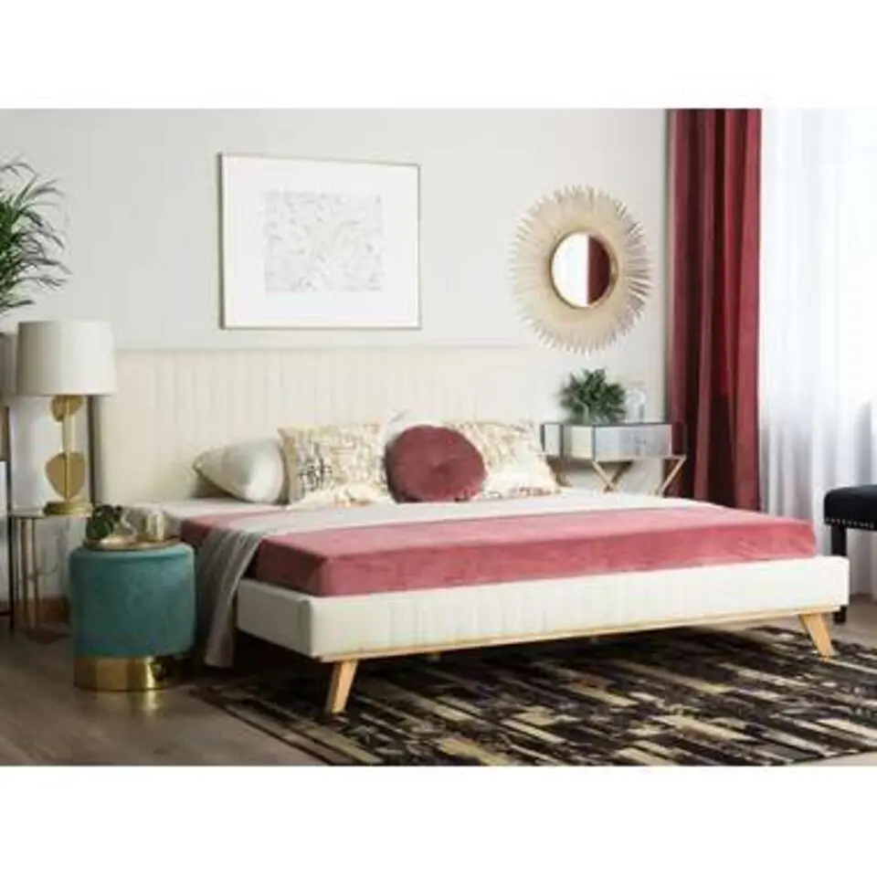 TALENCE - Tweepersoonsbed - Beige - 160 x 200 cm - Chenille