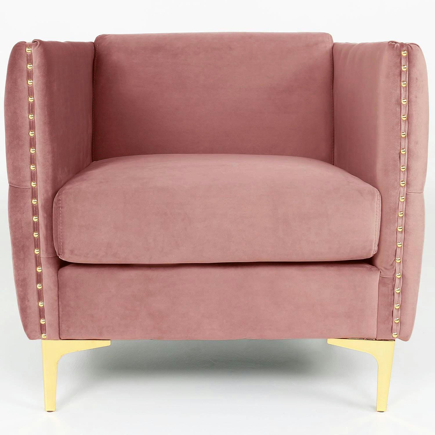 JOSHUA - Fauteuil velours rose