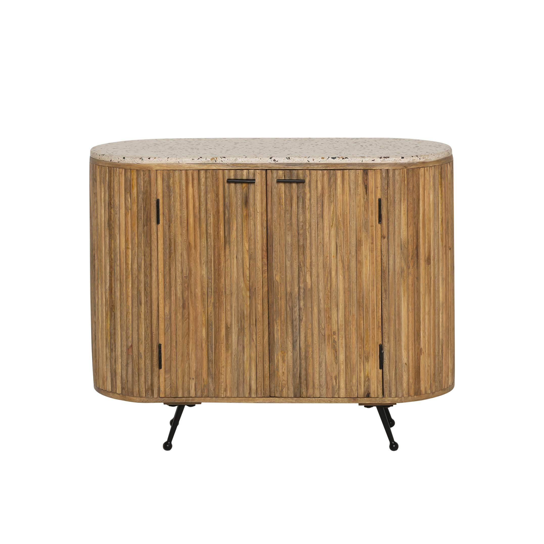 AMBRINE - Buffet en bois marron 100 cm