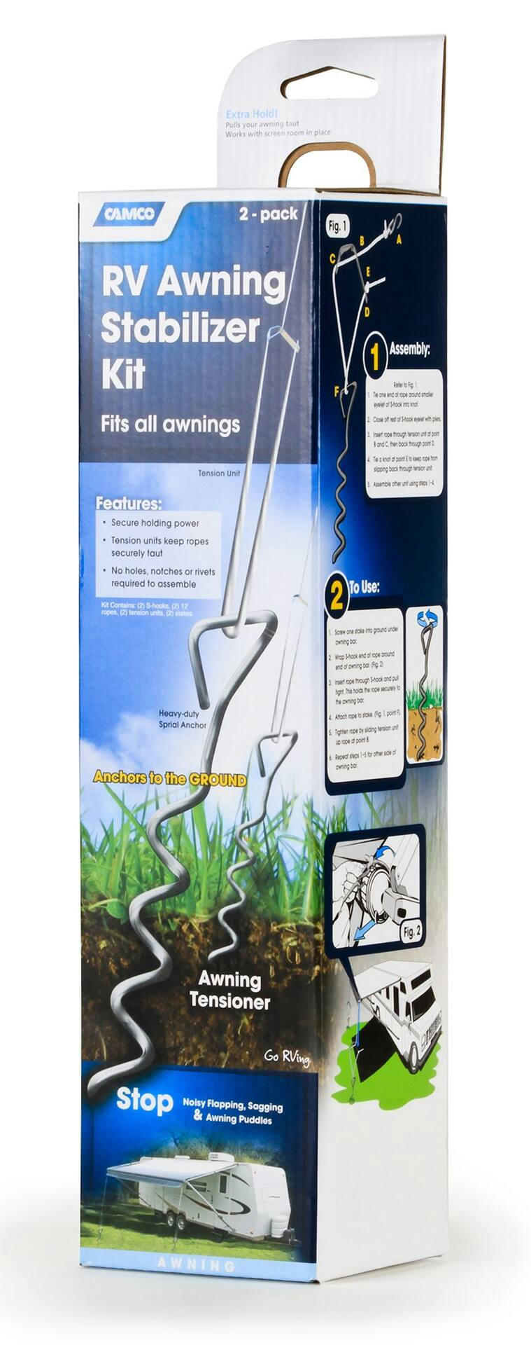 CAMCO 42563 RV Awning Stabilizer Kit, 2-pk