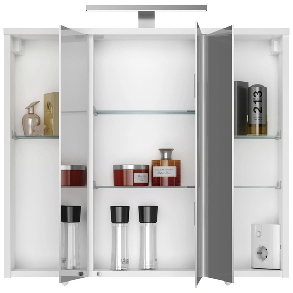 Spiegelschrank, 3-türig, LED, BxH: 72,5 x 68,5 cm