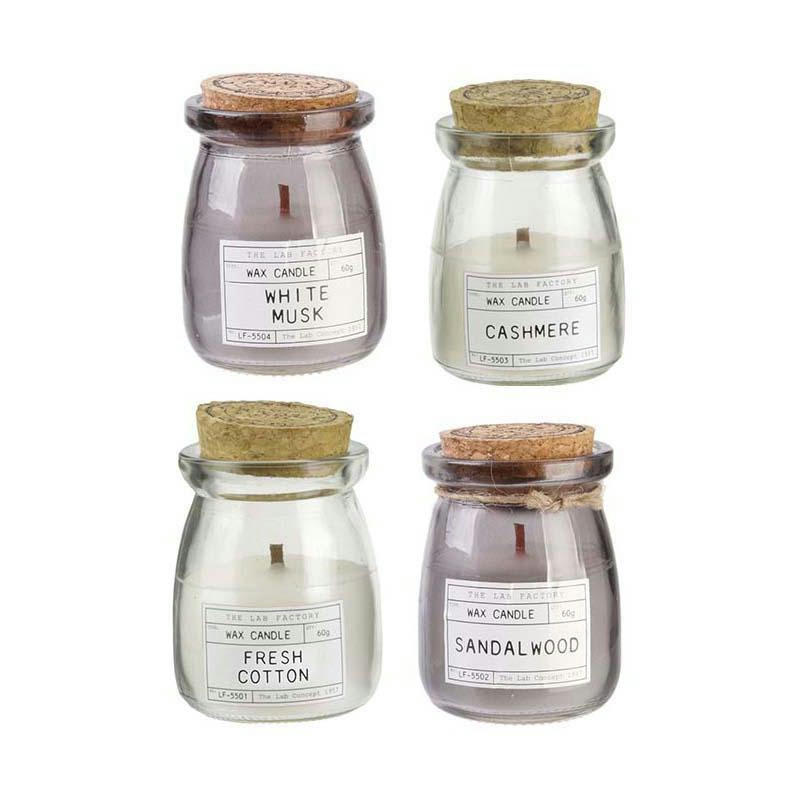 - Bougies parfumées couvercle en liège 8.5 cm (lot de 4)