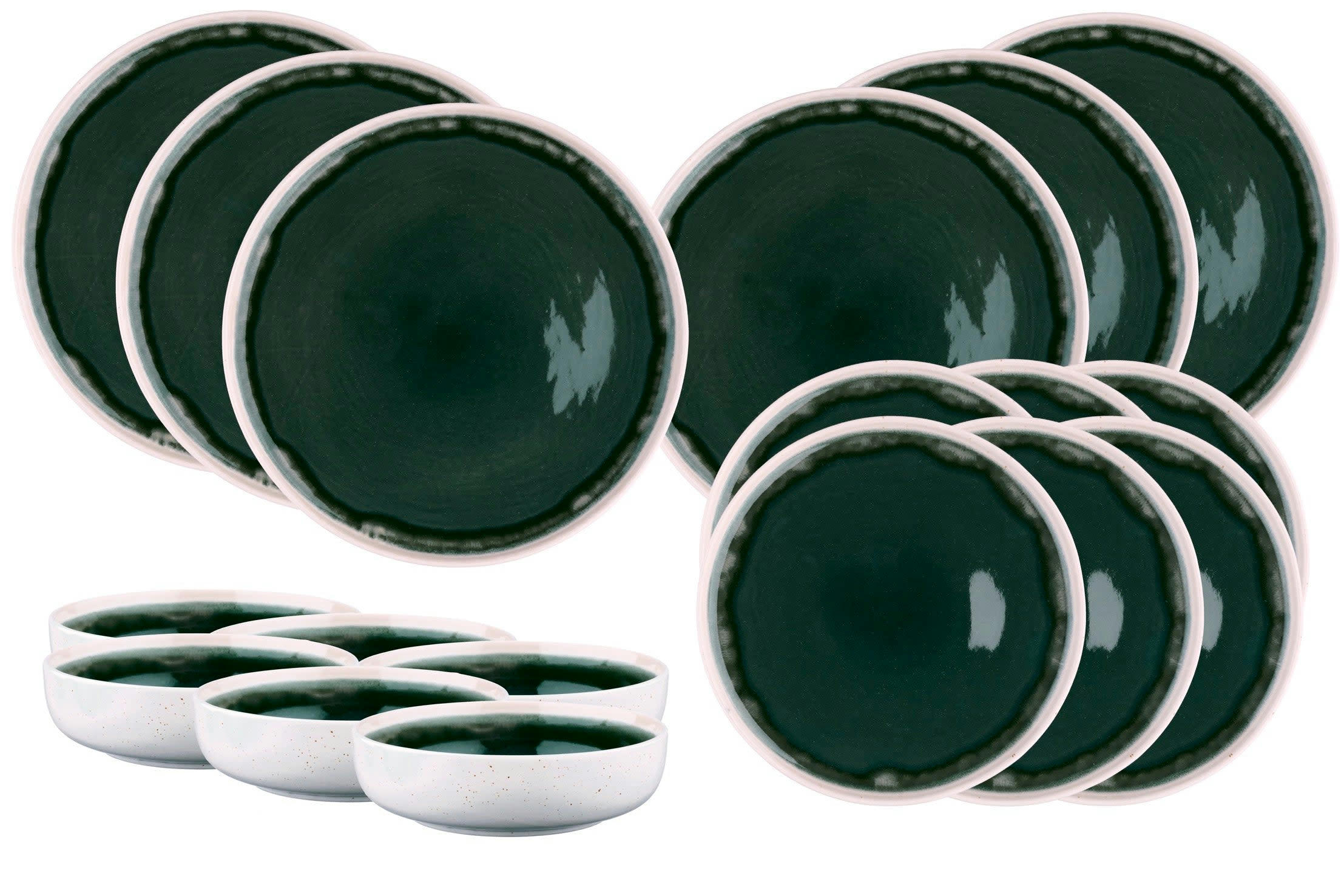 OXYGEN - Set vaisselle 18 pièces en grès gris