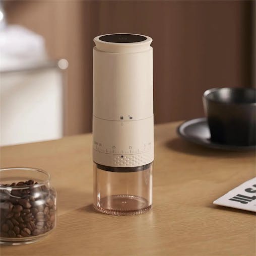 NNEOBA 1500mAh Portable Electric Coffee Grinder USB Rechargeable White