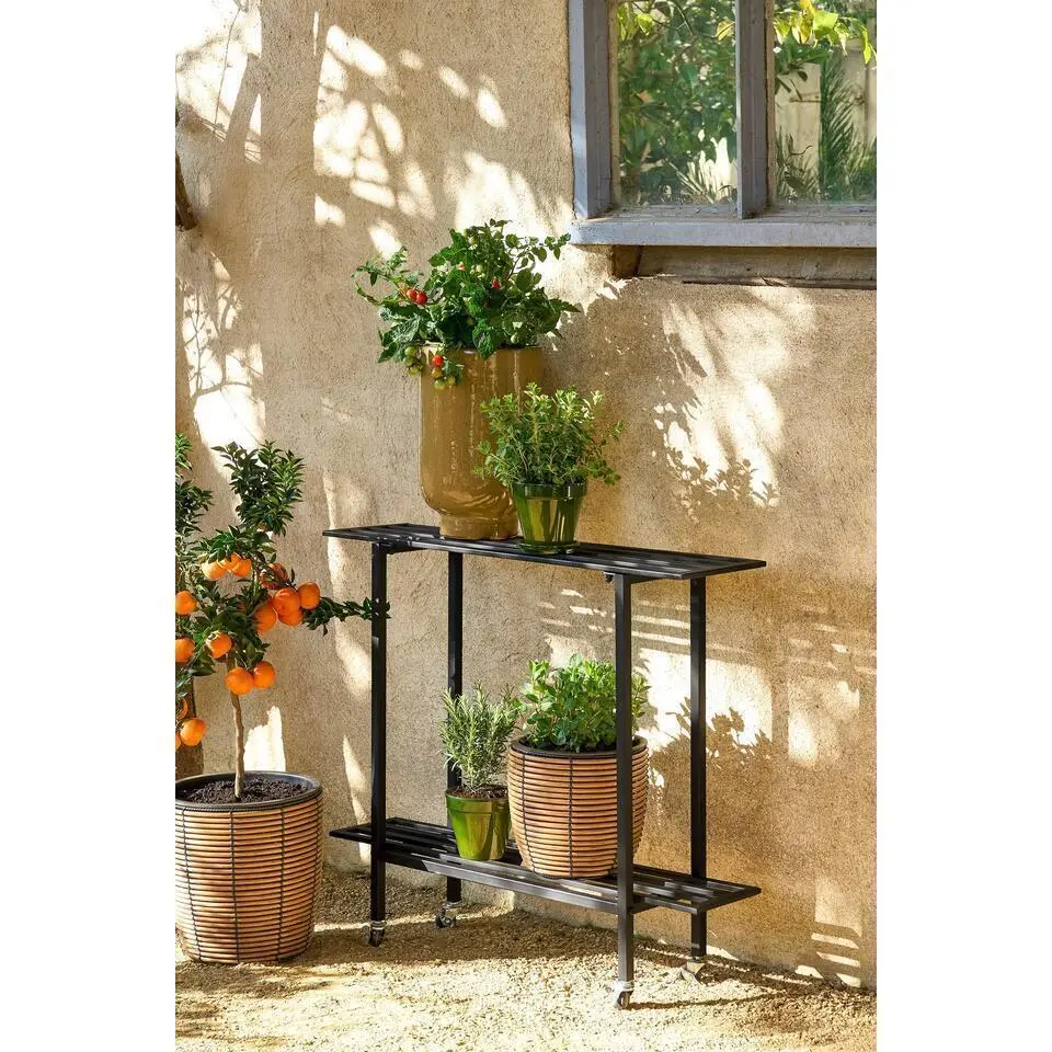 Mica Decorations Greenrax Plantenstandaard - L90 x B22 cm - Zwart