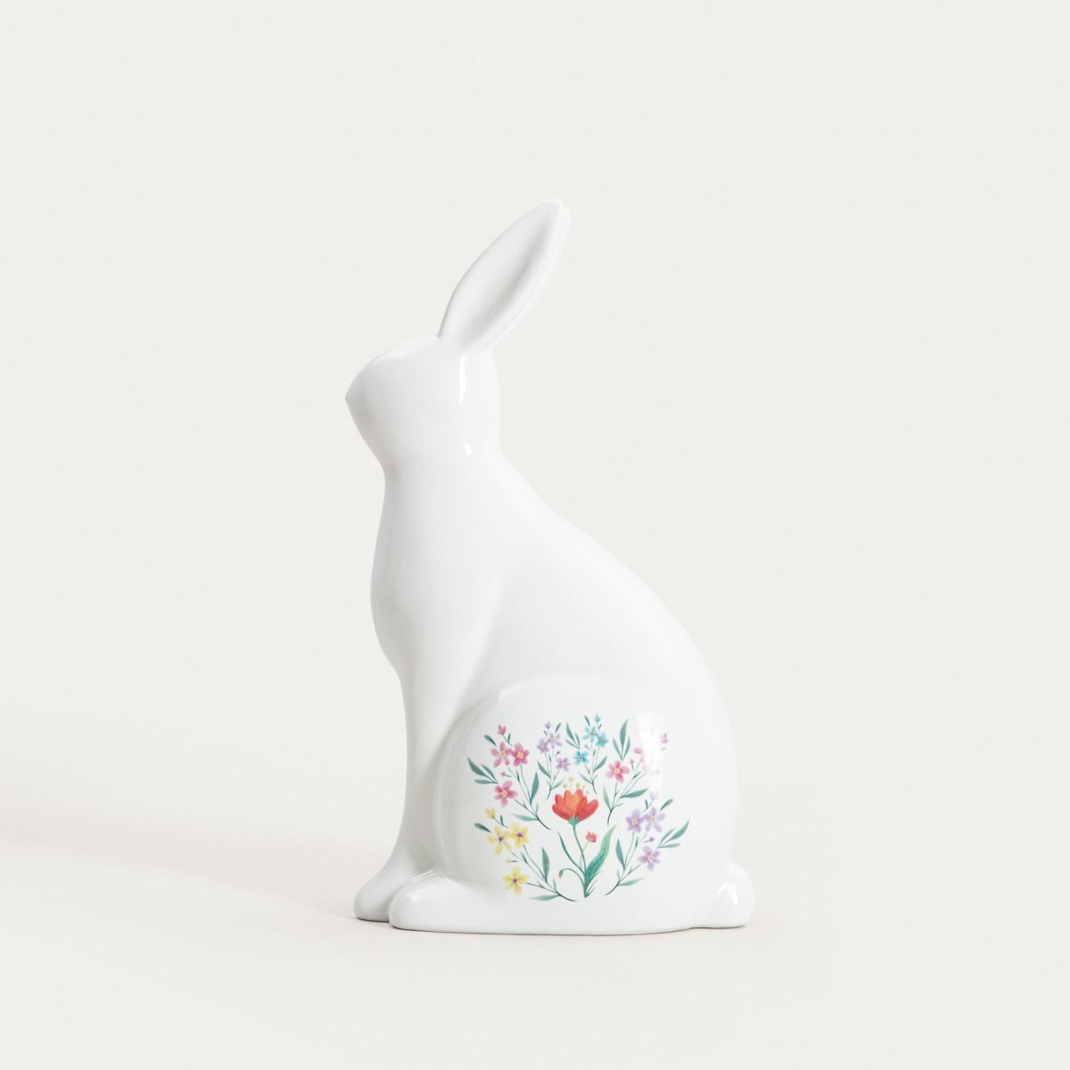 Figurka FLORAL DREAM zając w kwiaty 18x10x33 cm