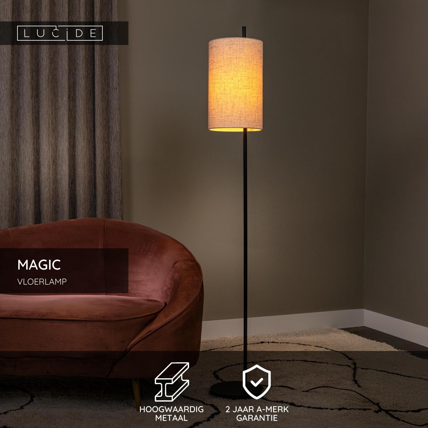 Lucide MAGIC Vloerlamp - Zwart