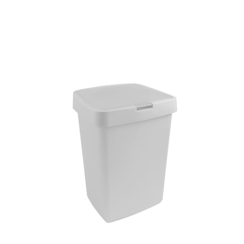 Poubelle à couvercle plat Delta blanche 25 L SUNWARE