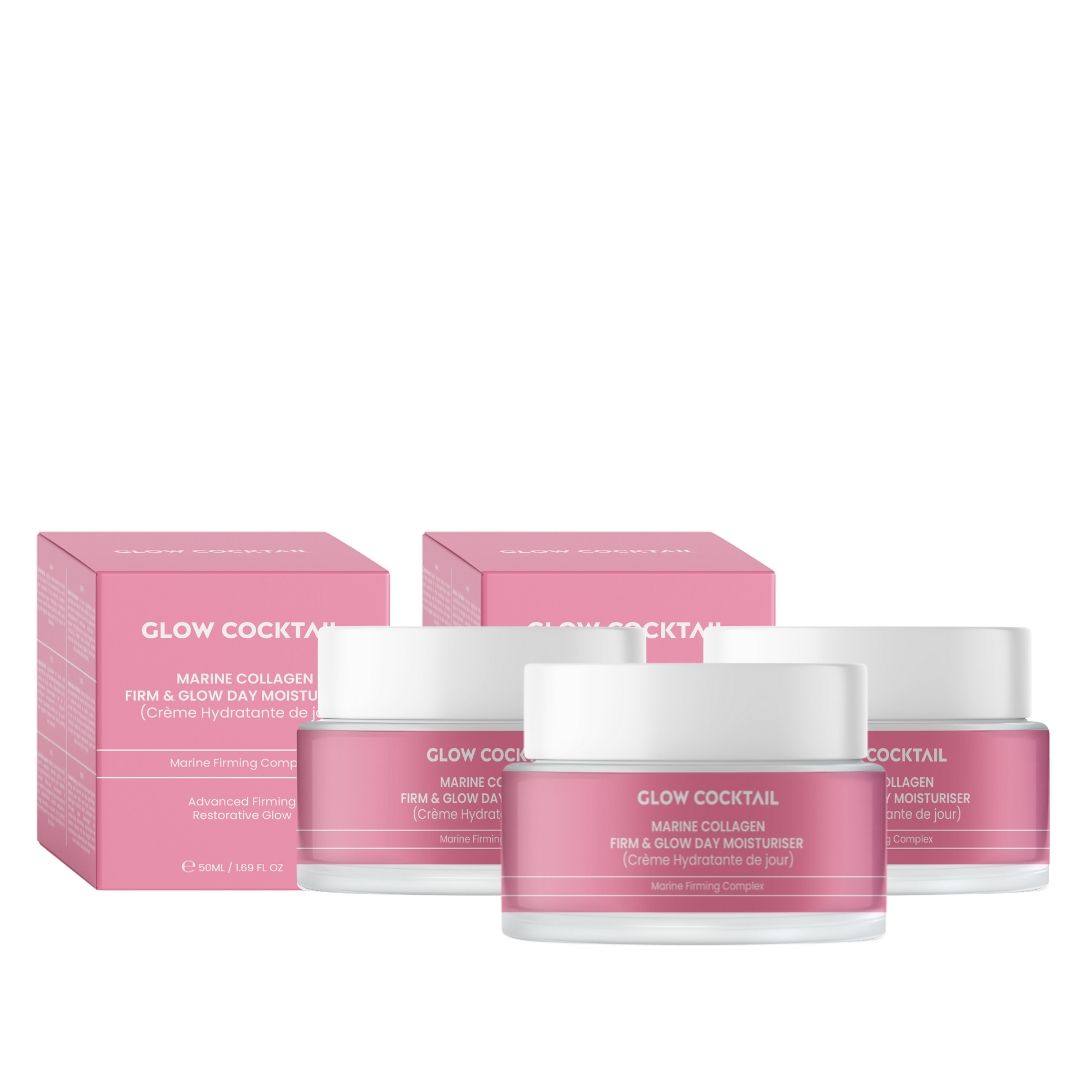 GlowCocktail London 3 x Marine Collagen Firm & Glow Day Moisturiser 50ml