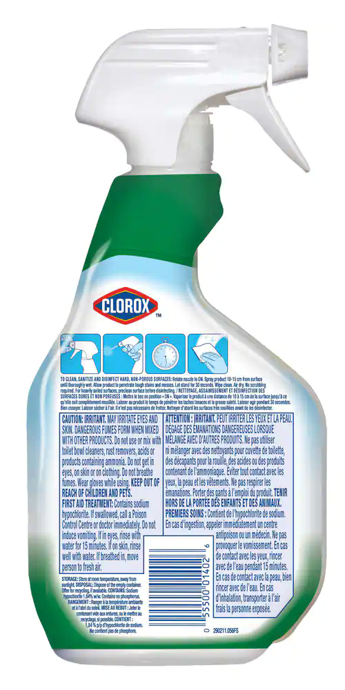 Clorox Clean-up Disinfectant Bleach Cleaner Spray, 946-mL