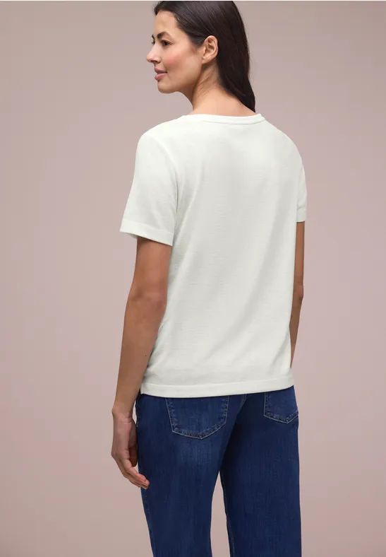 T-Shirt mit Rundhals und Wording