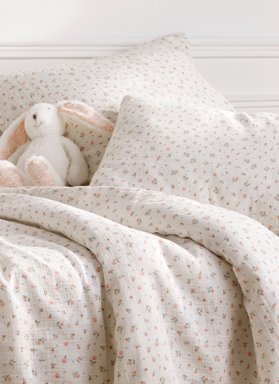 HOUSSE DE COUETTE ENFANT EN GAZE DE COTON CHAMPÊTR ÉCRU