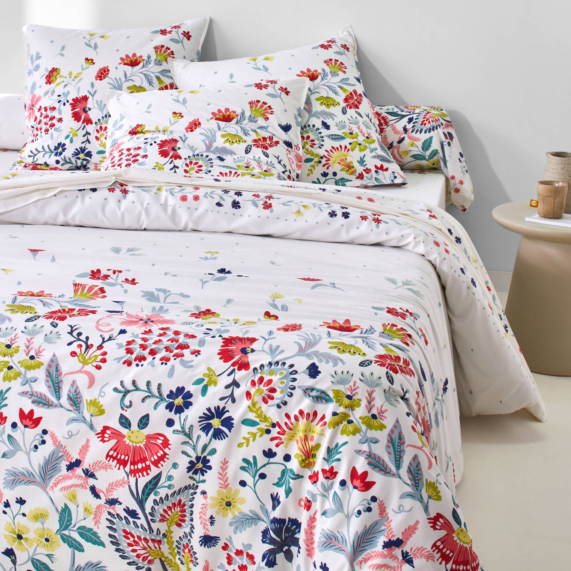 Linge de lit Folk en coton imprimé