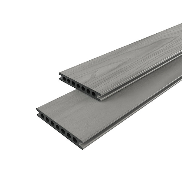 Lame de terrasse composite coloris gris GoodHome Neva Premium