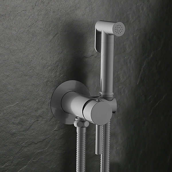 Kibath Robinet WC HYGIÈNE INTIME 2 eaux, NOIR MAT, en laiton