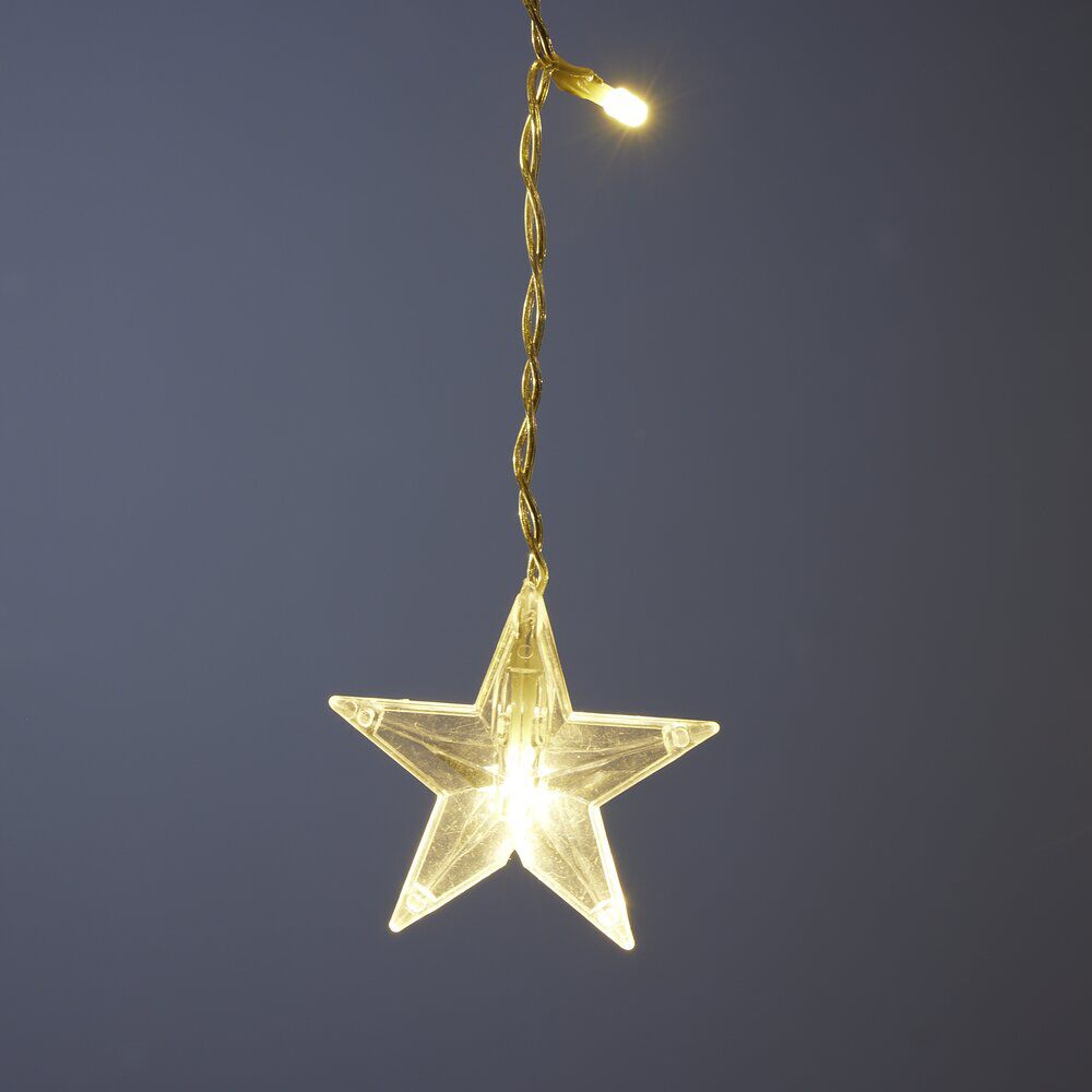 Guirlande de No&euml;l lumineuse bordure de toit 90LED pluie d'étoiles L5m