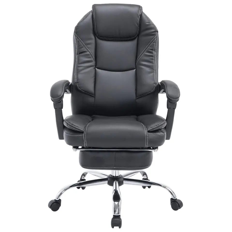 CLP Bureaustoel Castle chroom Frame - Kunstleer - zwart